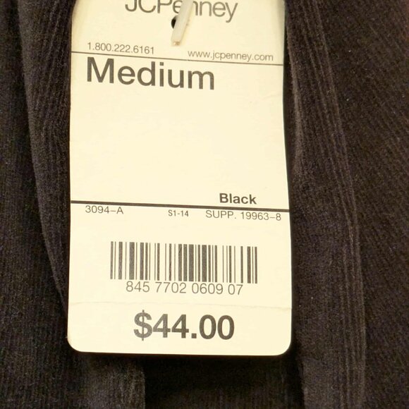 J.C. Penny St. Johns Bay Black 7 Button Up Corduroy Womens M Jacket - NWT - Picture 5 of 13
